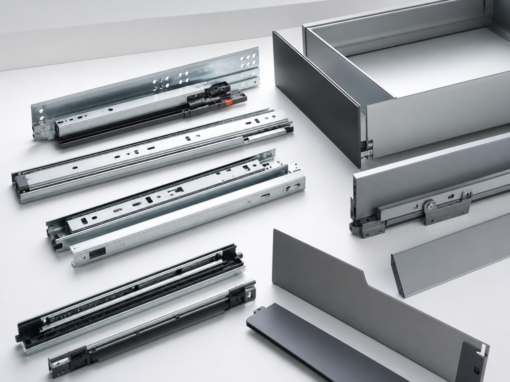 Metal drawer box and slim drawer systems