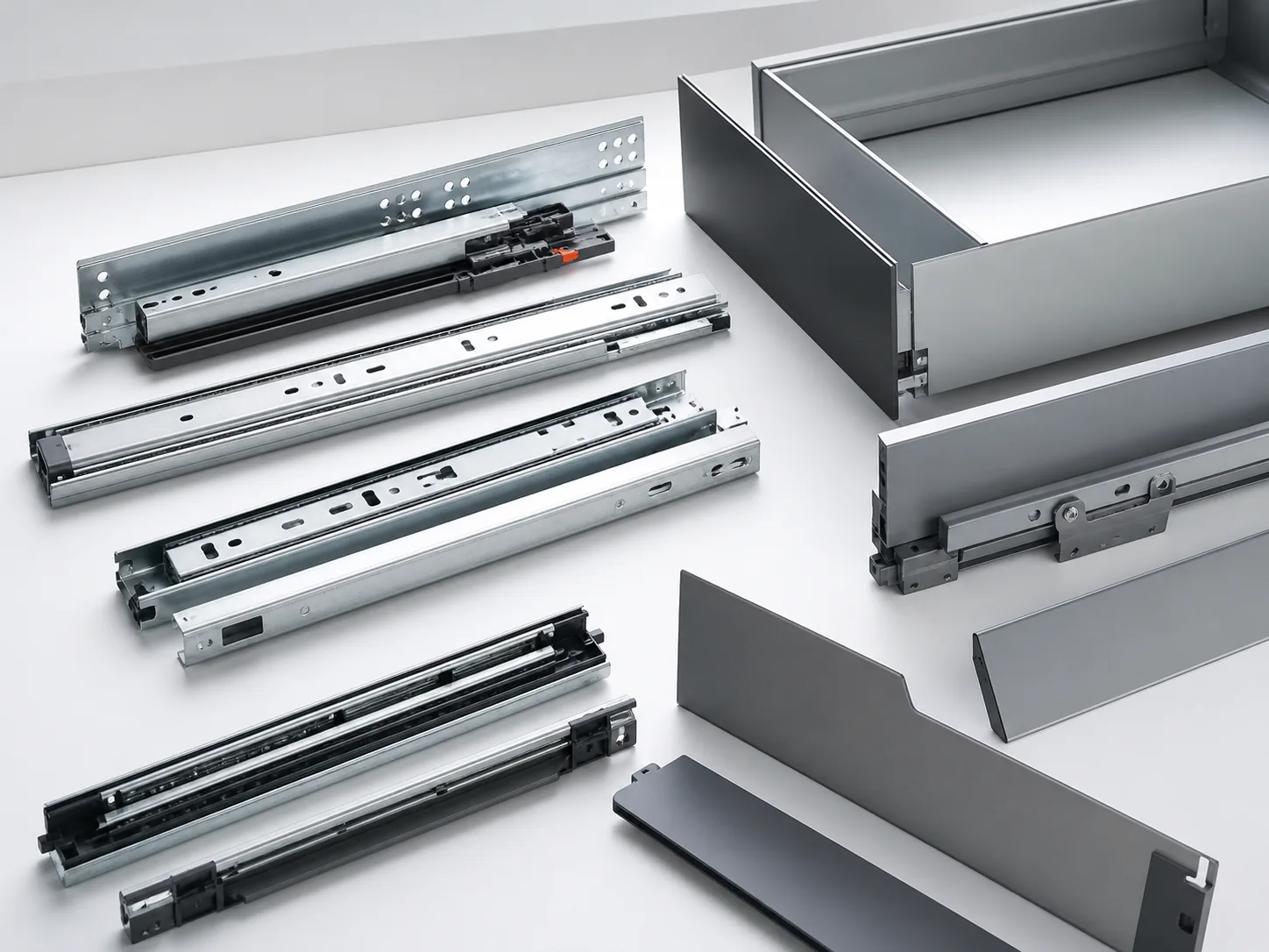 Undermount and ball bearing drawer slides