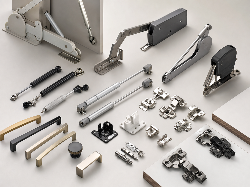 Cabinet lift systems and furniture fittings
